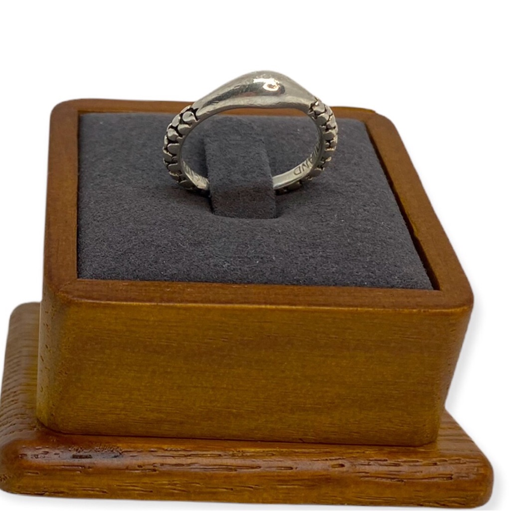Michael Dawkins Sterling Silver Granulated Silver Pebble Stacking Ring Sz 5-14 50$